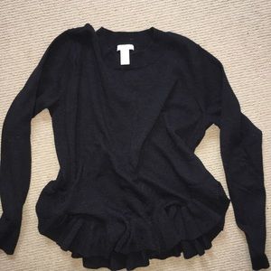 Eco friendly flare ruffle sweater gray